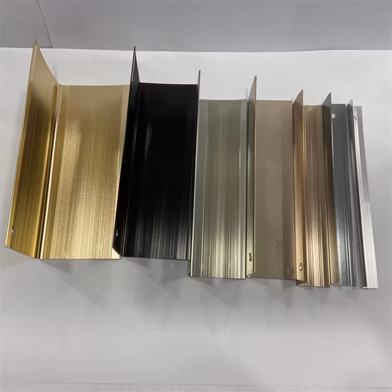 Dekorative Möbel, steinfarben, Aluminium, für Boden, Decke, T-Form, Stahlfliesen, rostfreier Rand, Teppich, Metallverkleidung, golden glänzend